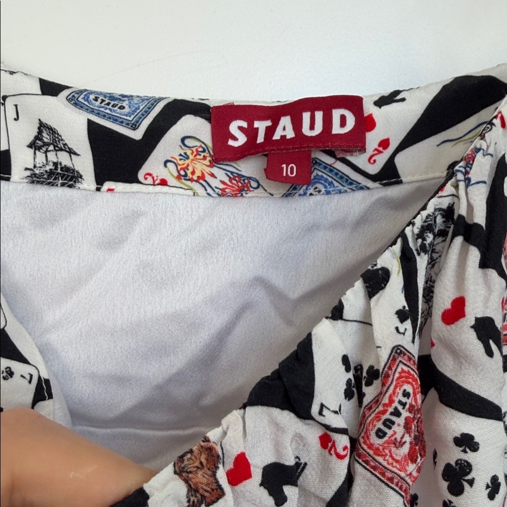 Staud Playing Card Print Spaghetti Strap Dress - Picture 4 of 5